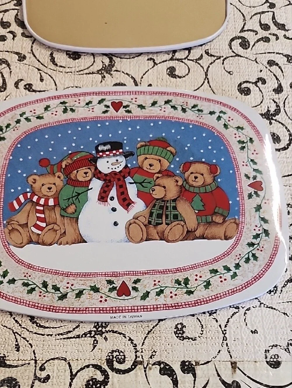 Holiday Bear Vintage Trivet Set